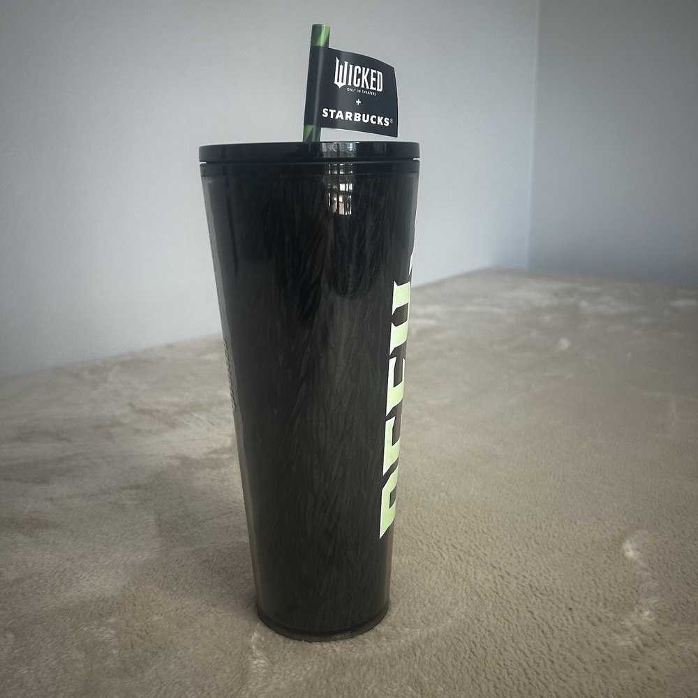 NEW Starbucks 2024 Wicked Defy Gravity‎ 24oz Tumbler Glow in the Dark Elphaba - Picture 4 of 6
